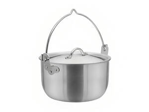 Казан котел походный рыбацкий литой алюминиевый 6.4 л с дужкой и крышкой Interos