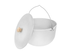 Казан котел походный туристический рыбацкий литой алюминиевый 8 л с дужкой и крышкой