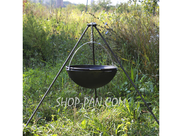 Казан татарський чавунний 12 л із кришкою-сковородою та триногою - Фото 4