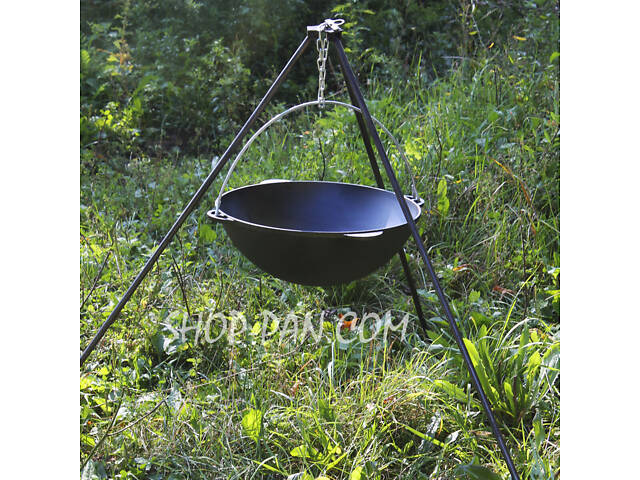 Казан татарський чавунний 8 л із триногою на розбірних ніжка - Фото 3