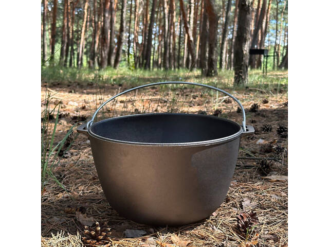 Казан туристический КТ-08КС чугунный с крышкой-сковородой 8 л - Фото 3