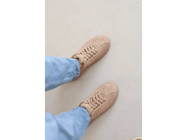 Кеды кроссовки женские замша натуральная бежевые v7-006-12p 41 - Фото 4