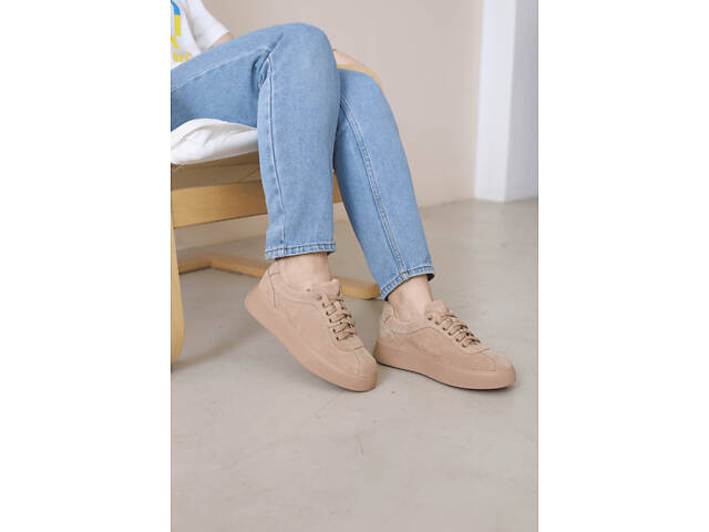 Кеды кроссовки женские замша натуральная бежевые v7-006-12p 41 - Фото 3