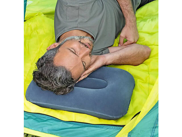 Кемпинговая надувная подушка 42х26х10 см Bestway синяя. - Фото 1