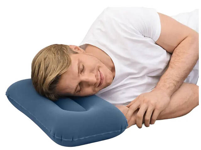 Кемпинговая надувная подушка 42х26х10 см Bestway синяя. - Фото 5