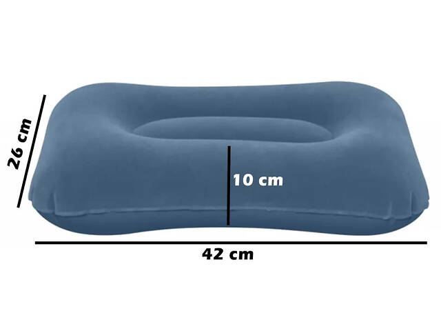 Кемпинговая надувная подушка 42х26х10 см Bestway синяя. - Фото 2