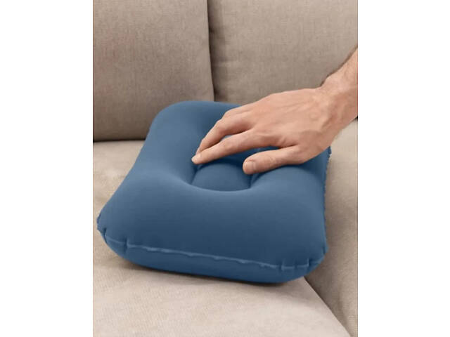 Кемпинговая надувная подушка 42х26х10 см Bestway синяя. - Фото 7