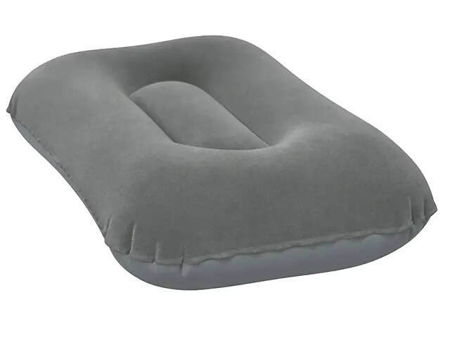 Кемпинговая надувная подушка 42х26х10 см Bestway серая. - Фото 5