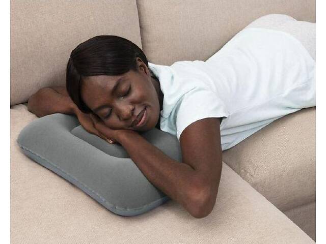 Кемпинговая надувная подушка 42х26х10 см Bestway серая. - Фото 2