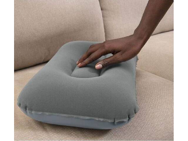 Кемпинговая надувная подушка 42х26х10 см Bestway серая. - Фото 3