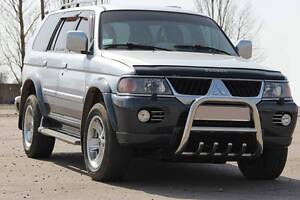 Кенгурятник QT006 (нерж) для Mitsubishi Pajero Sport 1996-2007 гг