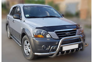 Кенгурятник с усами WT003 (нерж.) для Kia Sorento 2002-2009 гг