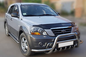 Кенгурятник з вусами WT003 (нерж.) для Kia Sorento 2002-2009 рр.