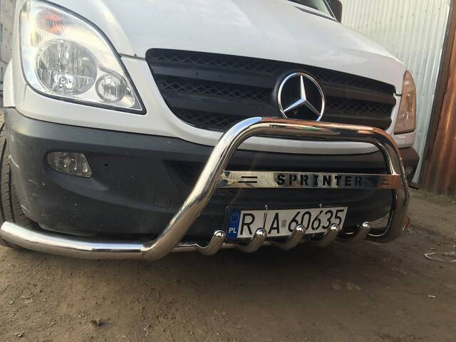 Кенгурятник с усами WT003-Plus (нерж.) для Mercedes Sprinter W906 2006-2018 гг - Фото 4