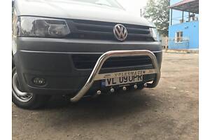 Кенгурятник WT003 (нерж) 51 мм, без надписи для Volkswagen T5 2010-2015 гг