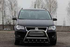 Кенгурятник WT003 (нерж) 60 мм, без надписи для Volkswagen Touran 2003-2010 гг