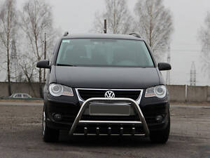 Кенгурятник WT003 (нерж) 60 мм, без напису для Volkswagen Touran 2003-2010 рр