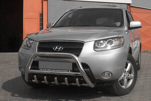 Кенгурятник WT003 (нерж.) для Hyundai Santa Fe 2 2006-2012 гг