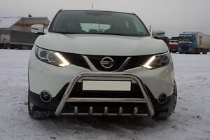 Кенгурятник WT003 (нерж) для Nissan Qashqai 2014-2021 рр