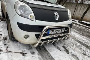 Кенгурятник WT003/004 (нерж.) с надписью, 60 мм для Renault Kangoo 2008-2020 гг