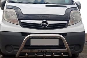 Кенгурятник WT003-4 (нерж.) С надписью для Opel Vivaro 2001-2015 гг