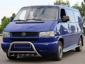 Кенгурятник WT003 60мм (нерж) 60мм, с надписью для Volkswagen T4 Caravelle/Multivan