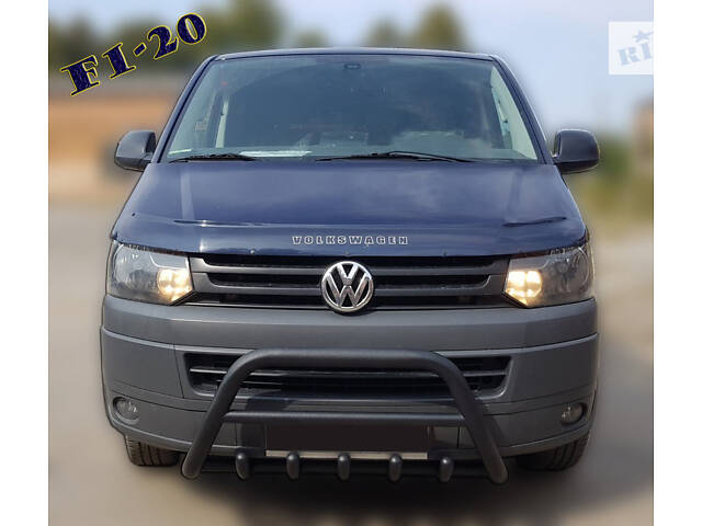 Кенгурятник WT003 Black (нерж) для Volkswagen T5 2010-2015 гг - Фото 1