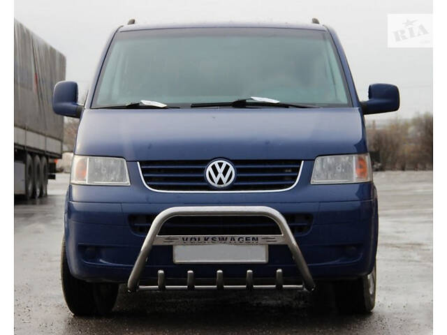 Кенгурятник WT003 (нерж) 60мм, без надписи для Volkswagen T5 Multivan 2003-2010 гг - Фото 1