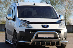 Кенгурятник WT003-Plus (нерж.) 60 мм для Peugeot Partner Tepee 2008-2018 рр.