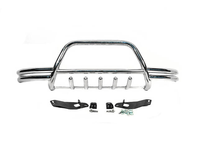 Кенгурятник WT003 Plus-2 (нерж) для Volkswagen T4 Caravelle/Multivan - Фото 3
