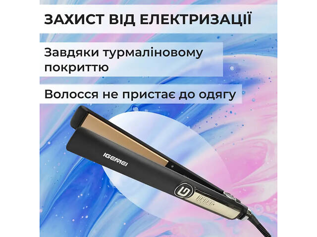 Керамічна праска для волосся 5 режимів до 230 ° C, випрямляч волосся, бігуді GEMEI - Фото 5