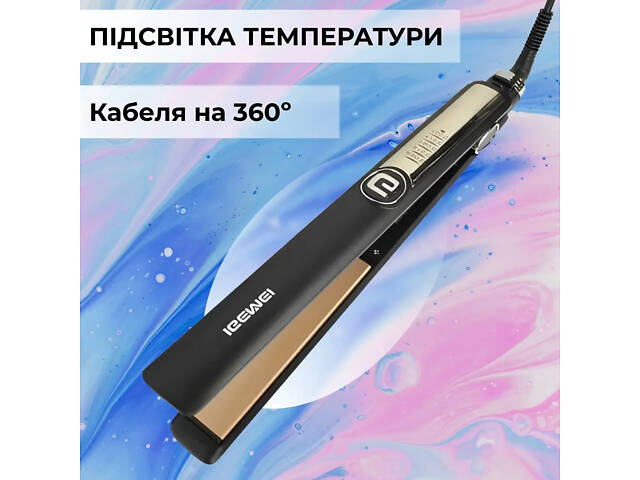 Керамічна праска для волосся 5 режимів до 230 ° C, випрямляч волосся, бігуді GEMEI - Фото 7