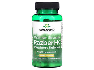 Кетони малини Swanson Razberi-K Raspberry Ketones 500 мг 60 капсул
