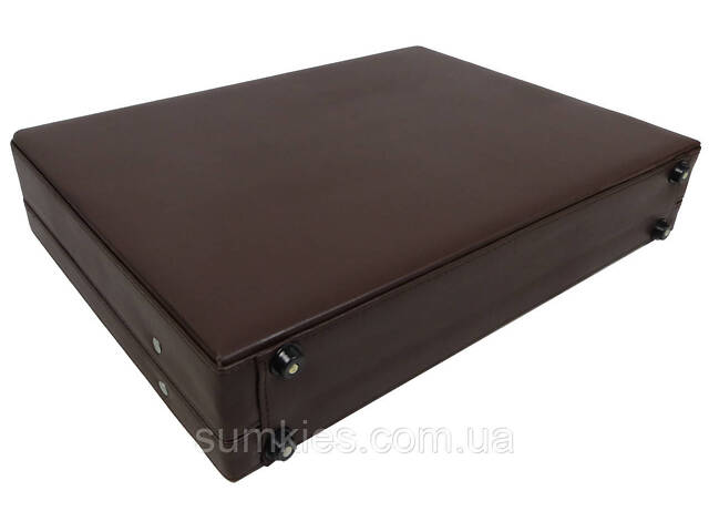 Кейс, дипломат діловий з екошкіри Portfolio коричневий - Фото 5