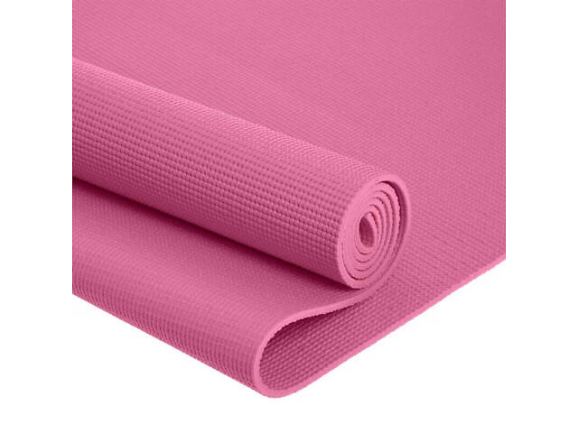 Килимок для йоги та фітнесу Power System PS-4014 PVC Fitness Yoga Mat Pink (173x61x0.6) - Фото 4