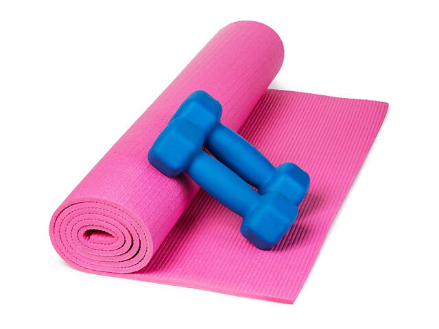 Килимок для йоги та фітнесу Power System PS-4014 PVC Fitness Yoga Mat Pink (173x61x0.6) - Фото 6