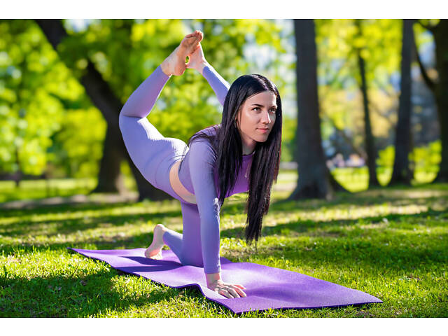 Килимок для йоги та фітнесу Power System PS-4014 PVC Fitness-Yoga Mat Purple (173x61x0.6) - Фото 7