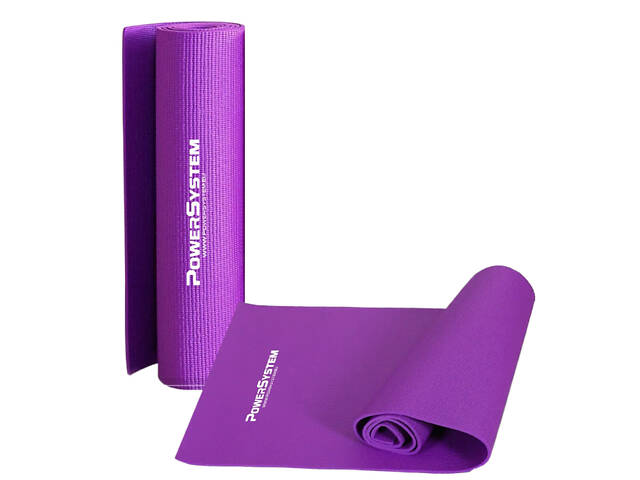 Килимок для йоги та фітнесу Power System PS-4014 PVC Fitness-Yoga Mat Purple (173x61x0.6) - Фото 10