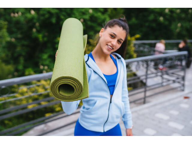 Килимок для йоги та фітнесу Power System PS-4014 PVC Fitness-Yoga Mat Green (173x61x0.6) - Фото 7