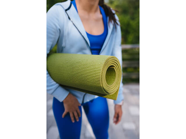 Килимок для йоги та фітнесу Power System PS-4014 PVC Fitness-Yoga Mat Green (173x61x0.6) - Фото 9