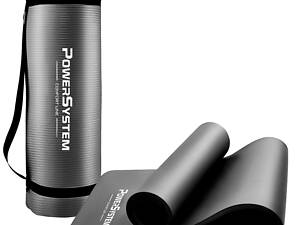 Коврик для йоги и фитнеса Power System PS-4017 NBR Fitness Yoga Mat Plus Black (180х61х1)