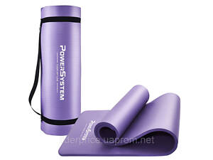 Килимок для йоги та фітнесу Power System PS-4017 NBR Fitness Yoga Mat Plus Purple (180х61х1) , Оригінал!