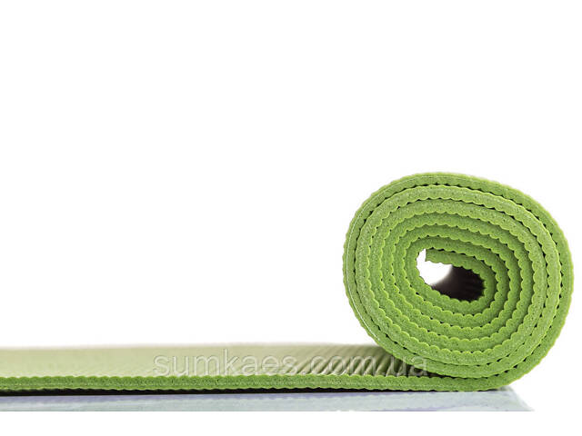 Килимок для йоги та фітнесу Power System PS-4014 PVC Fitness-Yoga Mat Green (173x61x0.6) - Фото 4
