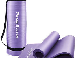 Килимок для йоги та фітнесу Power System PS-4017 NBR Fitness Yoga Mat Plus Purple (180х61х1)