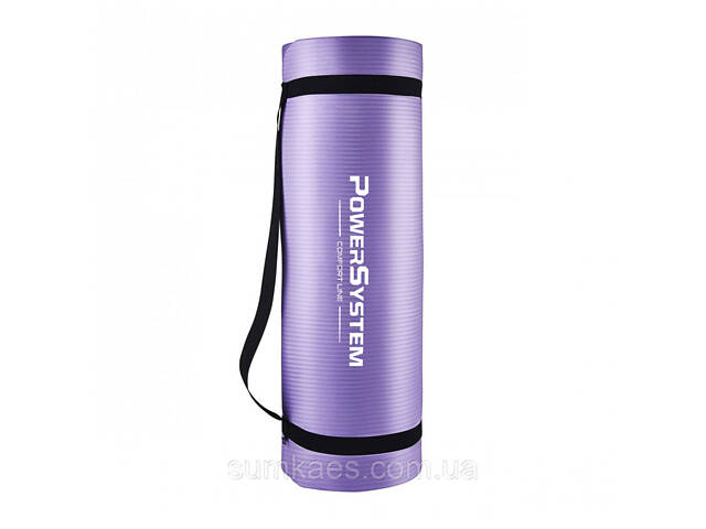 Килимок для йоги та фітнесу Power System PS-4017 NBR Fitness Yoga Mat Plus Purple (180х61х1) - Фото 2