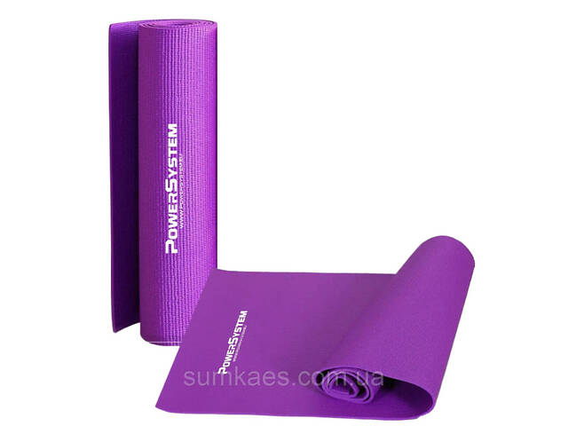 Килимок для йоги та фітнесу Power System PS-4014 PVC Fitness-Yoga Mat Purple (173x61x0.6) - Фото 10