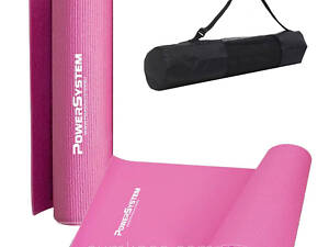 Килимок для йоги та фітнесу Power System PS-4014 PVC Fitness Yoga Mat Pink (173x61x0.6)