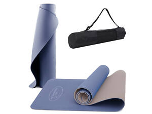 Килимок для йоги та фітнесу PowerPlay 4150 TPE Premium Performance Mat Синій (183x61x0.6)