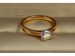 Кольцо Xuping Jewelry камень хамелеон 6 мм на четыре крепления р 17 золотистое love-shopping