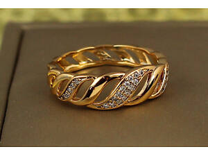 Кільце Xuping Jewelry різні хвилі р 19 золотисте love-shopping
